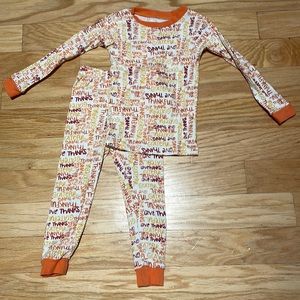 3T Burts Bees Baby EUC Thanksgiving pajamas